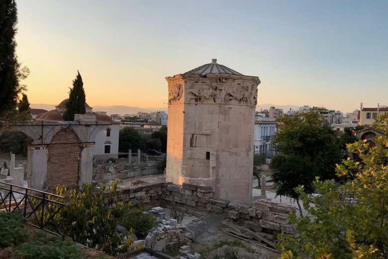 Ruines dans la ville d'Athènes
